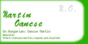 martin oancse business card